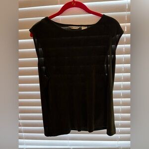 Laura Ashley Dark Green Sheer Blouse